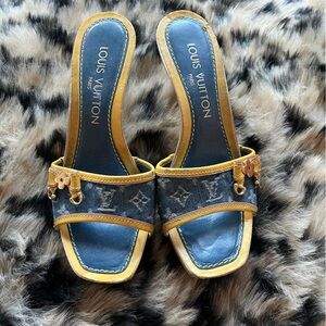 Vintage LV denim heeled sandal 35